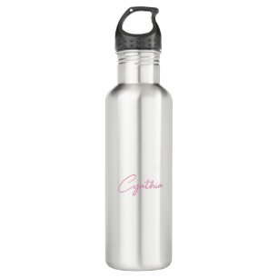 Minimalist Modern Plain Calligraphy Add Name 710 Ml Water Bottle