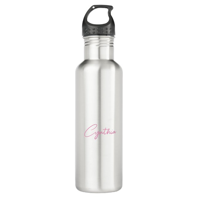  Minimalist Modern Plain Calligraphy Add Name 710 Ml Water Bottle (Front)