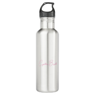  Minimalist Modern Plain Calligraphy Add Name 710 Ml Water Bottle