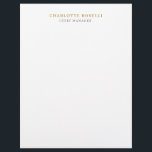 Minimalist Modern Plain Professional Gold Colour Letterhead<br><div class="desc">Have you ever seen such a thin, well thought out, aesthetic and remarkable design? The choice of letters, their font size and the darkness of colour have been thought for a long time and designed with long efforts. The result was such a unique design that impresses all who see it....</div>