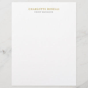 Minimalist Modern Plain Professional Gold Colour Letterhead