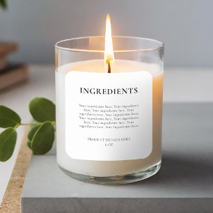 Minimalist Modern Product Ingredients Label