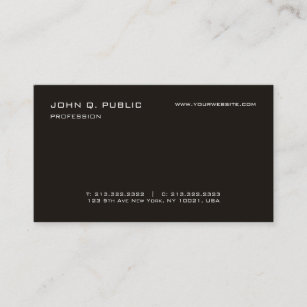 Minimalist Modern Professional Black White Simple Business Card