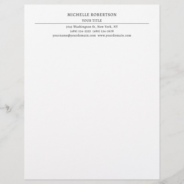 Minimalist Modern Professional Creative Letterhead (Front)