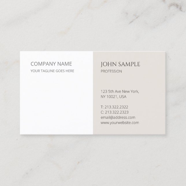 Minimalist Modern Professional Elegant Template Business Card (Front)