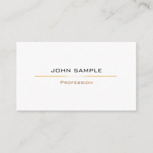 Minimalist Modern Professional Gold White Business Card