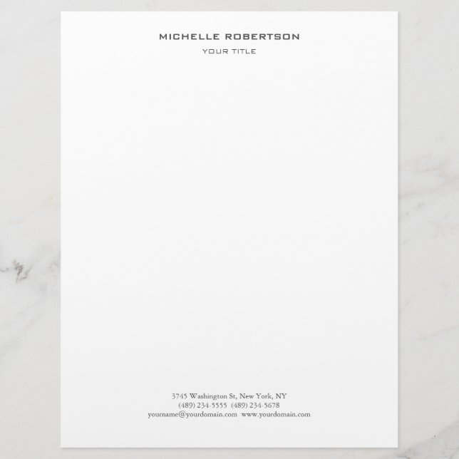 Minimalist Modern Professional Letterhead (Front)