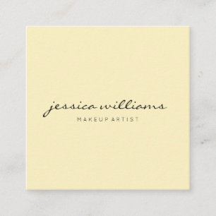 Minimalist Modern Professional Pastel Yellow Square Business Card
