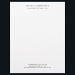 Minimalist Modern Professional Plain Letterhead<br><div class="desc">You can change the fonts,  colours,  background with easy to use tool.</div>
