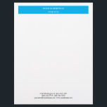 Minimalist Modern Professional Sky Blue White Letterhead<br><div class="desc">You can change the fonts, colours, backgorund with easy to use tool.</div>