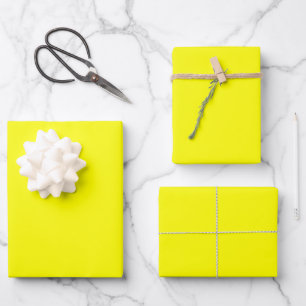 Minimalist Modern Pure Yellow Wrapping Paper Sheet