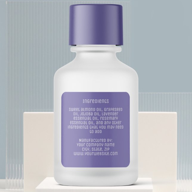 minimalist modern purple ingredients label (Creator Uploaded)