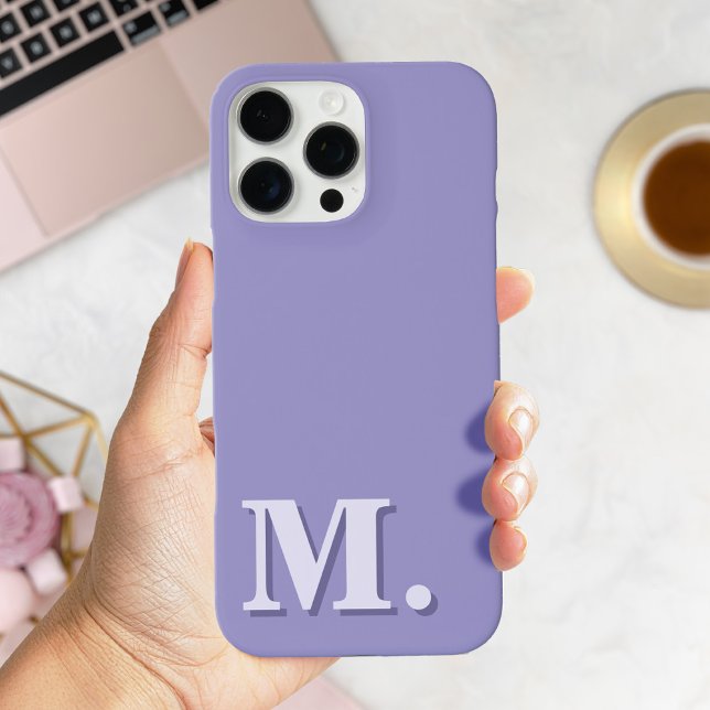 Minimalist Modern Purple Monogram Initial Case-Mate iPhone Case (Creator Uploaded)