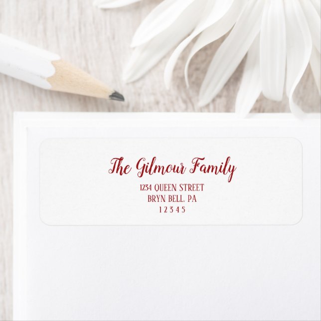 Minimalist Modern|Red Christmas Return Address (Insitu)