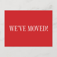 Minimalist Modern Red Moving Announcement  