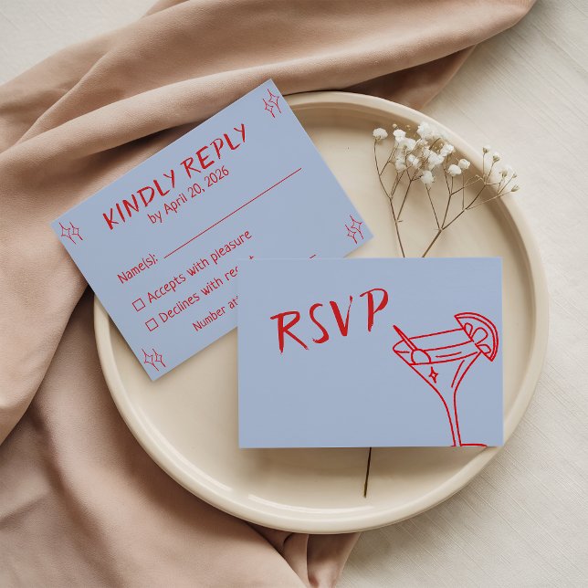 Minimalist Modern Red Typography Wedding RSVP Card (Creator Uploaded)