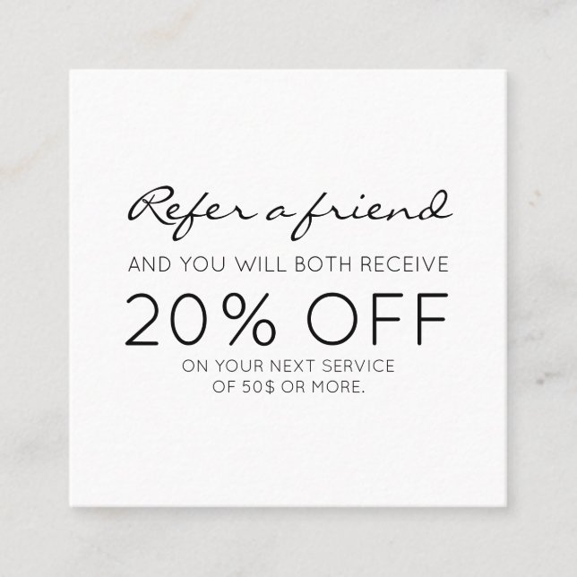 Minimalist Modern Referral Card (Front)