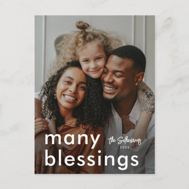 Minimalist Modern Religious Christmas Photo Holiday Postcard (Front)