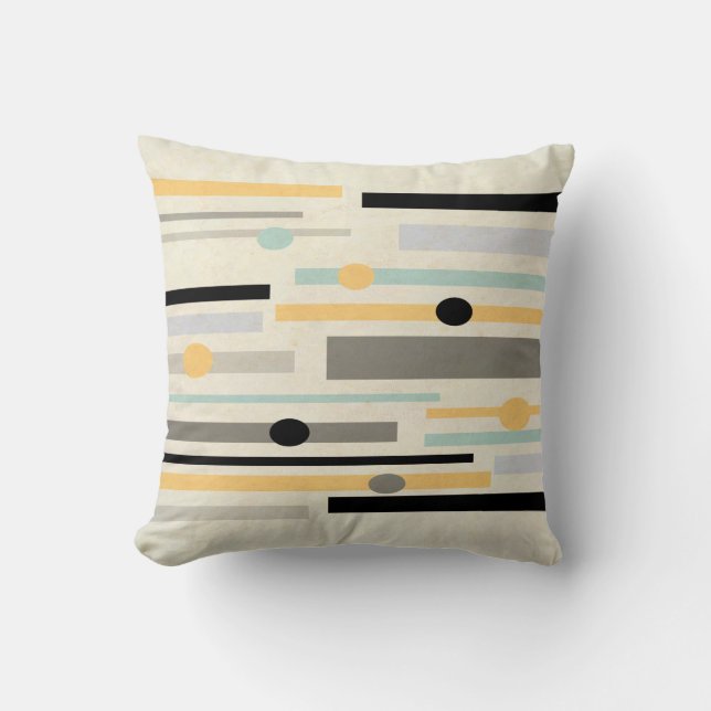 minimalist modern retro geometric pattern throw pillow (Front)
