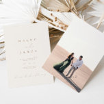 Minimalist Modern Romantic Script Photo Wedding Invitation<br><div class="desc">This simple and elegant invitation is perfect for a modern wedding. Design features an handwritten font and modern minimalist design. Designed to coordinate with for the «Natural Glam» Wedding Invitation Collection. To change your names, wedding location and date, and other details, click «Personalize». To move the text and photo or...</div>