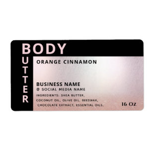 Minimalist modern rose gold black body butter