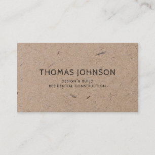 Minimalist Modern Rustic Construction Business Card