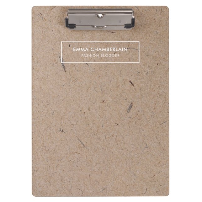 Minimalist Modern Rustic Kraft Paper Clipboard (Front)