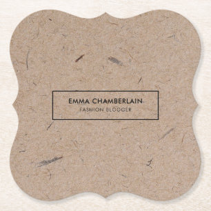 Minimalist Modern Rustic Kraft Paper Coaster