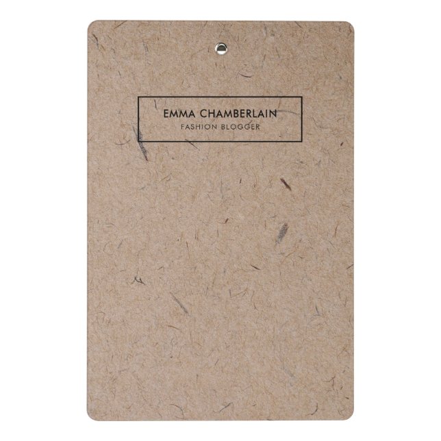 Minimalist Modern Rustic Kraft Paper Mini Clipboard (Back)