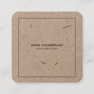 Minimalist Modern Rustic Kraft Paper Square Busine Business Card