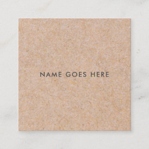 Minimalist Modern Rustic Kraft Square BusinessCard Business Card