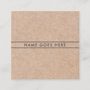 Minimalist Modern Rustic Kraft Square BusinessCard Business Card