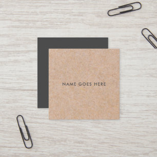 Minimalist Modern Rustic Kraft Square BusinessCard Square Business Card
