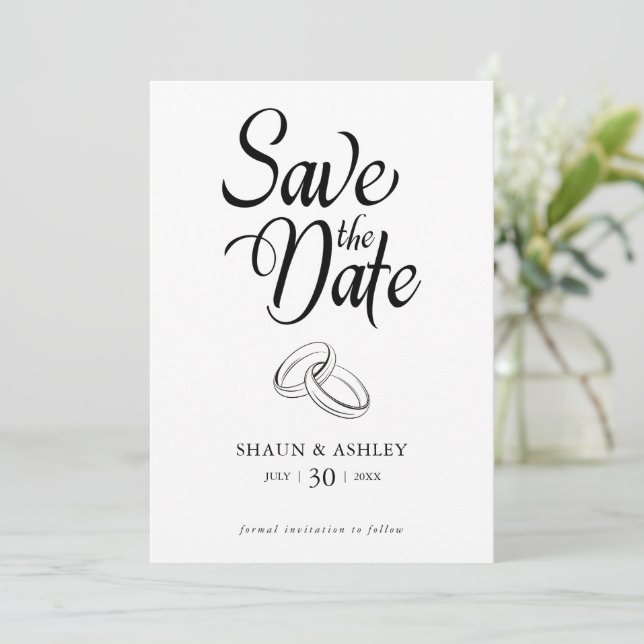 Minimalist Modern Save The Date Announcement Card (Standing Front)