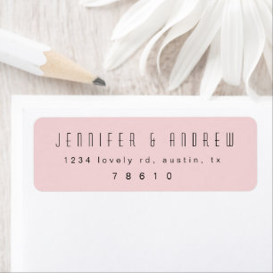 Minimalist Modern Script Blush Pink Return Address