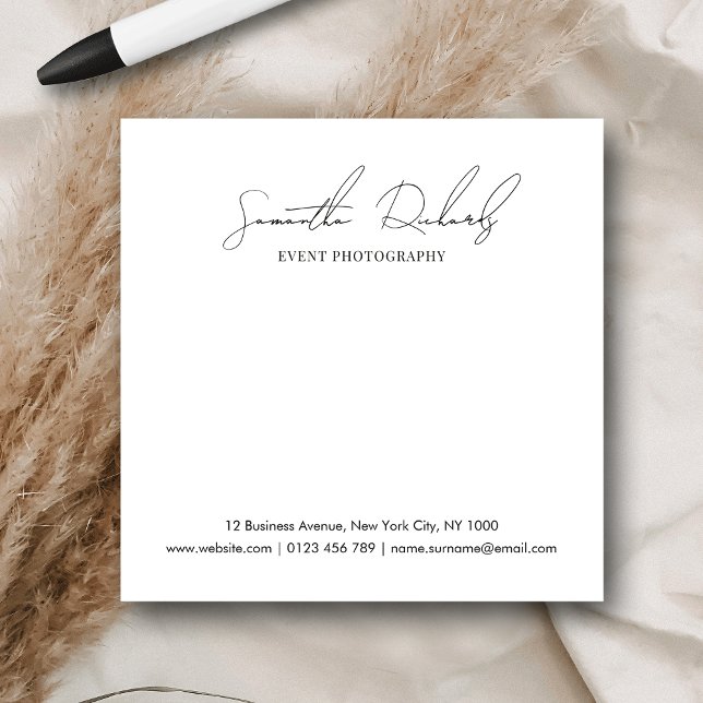 Minimalist Modern Script Business Name or Logo Post-it Notes (Creator Uploaded)