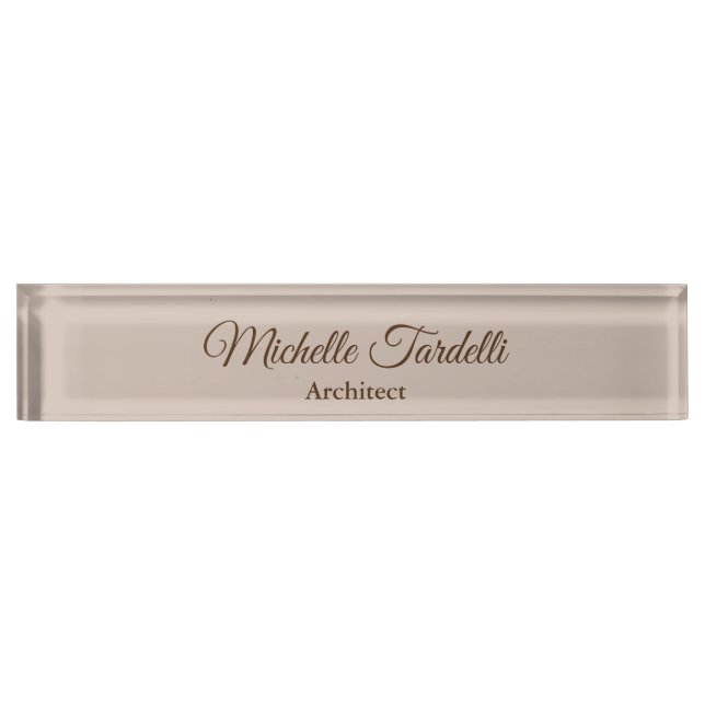 Minimalist Modern Script Calligraphy Nameplate (Front)