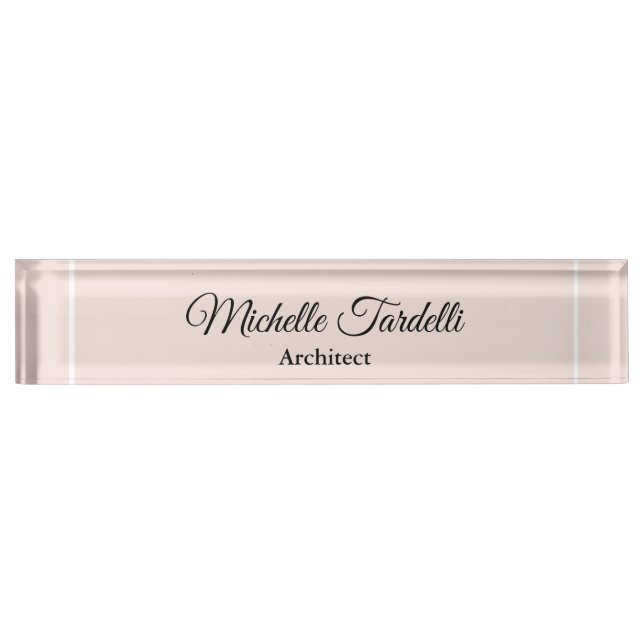 Minimalist Modern Script Calligraphy Nameplate (Front)