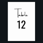 Minimalist Modern Script Calligraphy Wedding  Table Number<br><div class="desc">Minimalist Modern Script Calligraphy Wedding Table Number</div>