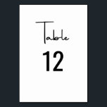 Minimalist Modern Script Calligraphy Wedding  Table Number<br><div class="desc">Minimalist Modern Script Calligraphy Wedding Table Number</div>