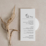 Minimalist Modern Script Font Wedding Menu Card<br><div class="desc">Designed to coordinate with our Minimalist All In One Collection, this customizable matching wedding menu card features a clean and simple layout, with modern font. For more advanced customization of this design, e.g. changing layout, font or text size please click the "CUSTOMIZE" button above. Please contact me for any questions!...</div>