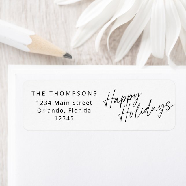 Minimalist Modern Script Happy Holidays (Insitu)