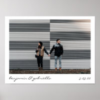 Minimalist Modern Script Lettering Photo Wedding