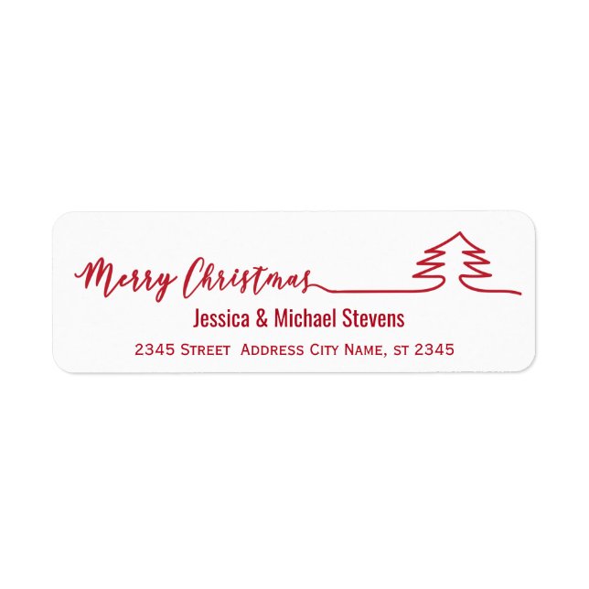 Minimalist modern script Merry Christmas red (Front)