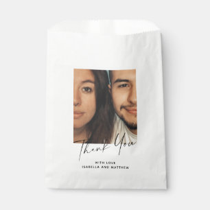 Minimalist Modern Script Personalized Custom Photo Favour Bag