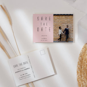 Minimalist Modern Script Photo Save The Date Postcard