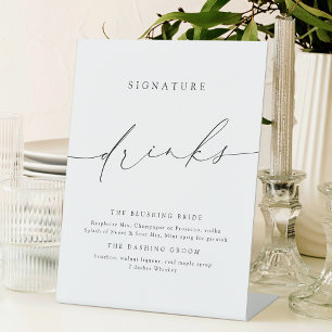Minimalist Modern Script Signature Drinks Sign