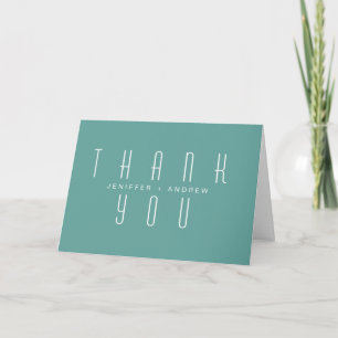 minimalist modern script thank you photo card