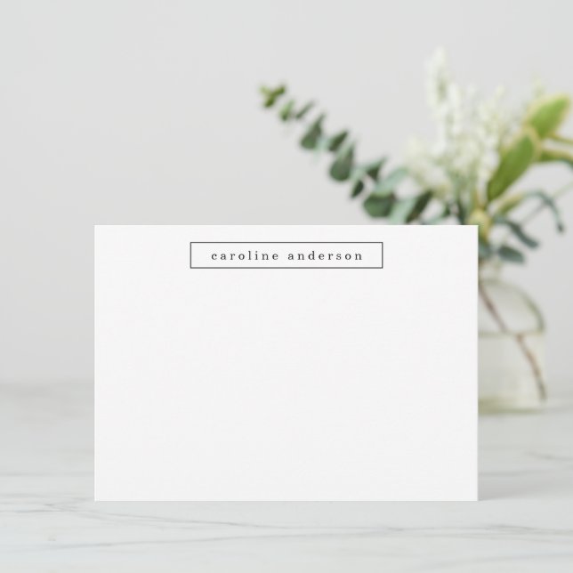 Minimalist Modern Simple Black White Personalized  Card (Standing Front)