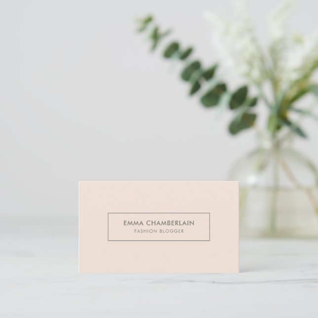 Minimalist Modern Simple Blush Pink Business Card (Standing Front)